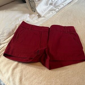 J. Crew High Waist Burgundy Shorts